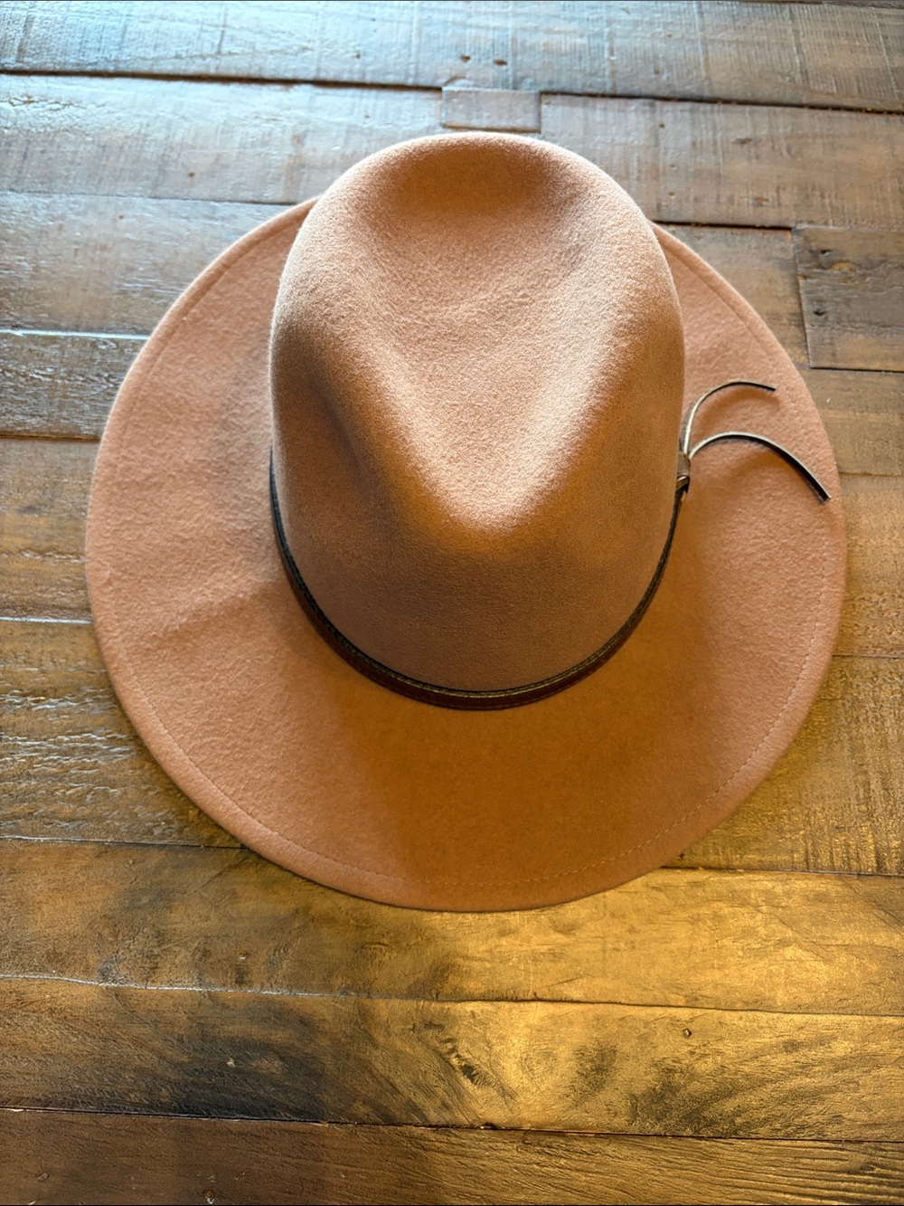 Classic Wool Felt Fedora Hat - Brown